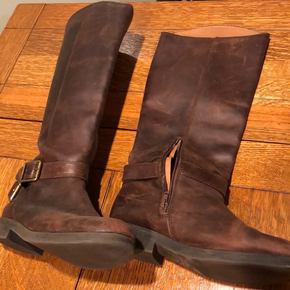 Brown riding boots